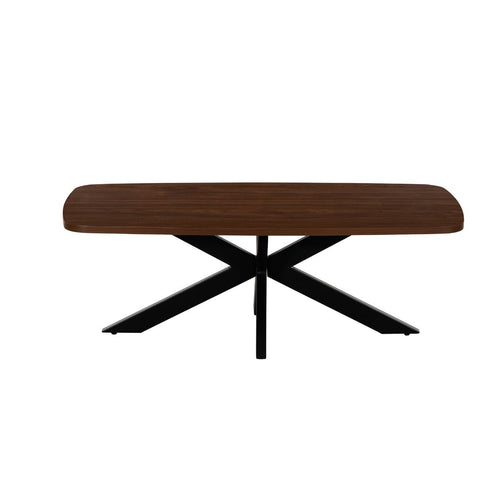 Giga Meubel Salontafel Jaimy Walnoot – Deens Ovaal – Melamine en Metaal – 100x50x35 cm