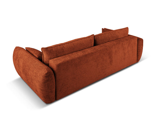 Cosmopolitan Design Slaapbank met opbergdoos Matera 3-zits, chenille, terracotta - 108x240x86cm