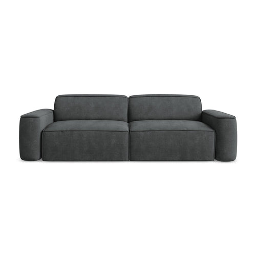 LaMiaSofa 4-zits bank Melissa - chenille stof - donkergrijs - 244x102x70