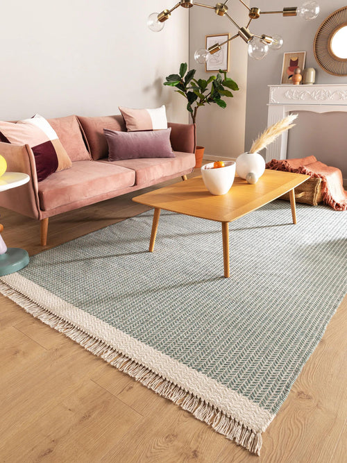 benuta wollen vloerkleed Kim - mint - 200x300 cm