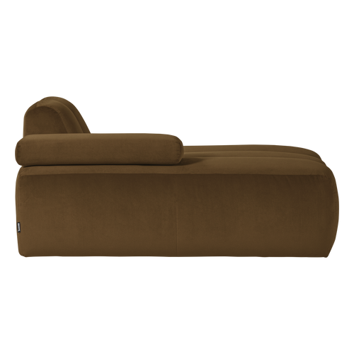 WOOOD chaise longue bank links Mojo - Velvet - Honinggeel - 74x124x162