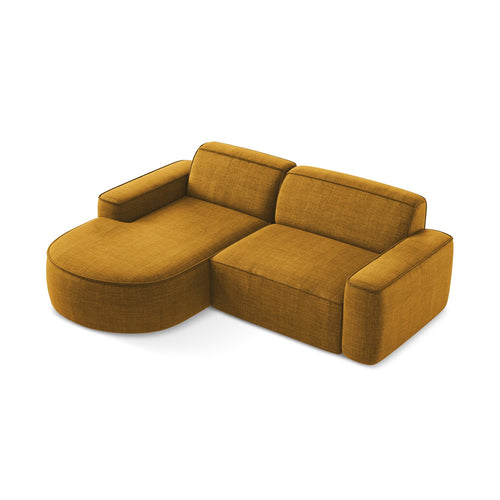 LaMiaSofa hoekbank links Melissa - textuurstof - mosterd - 224x166x70