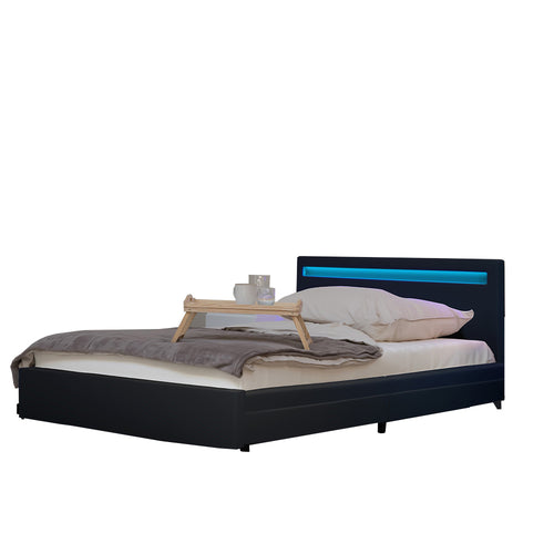 Home Deluxe LED bed NUBE donkergrijs 140 x 200 cm - vtwonen shop