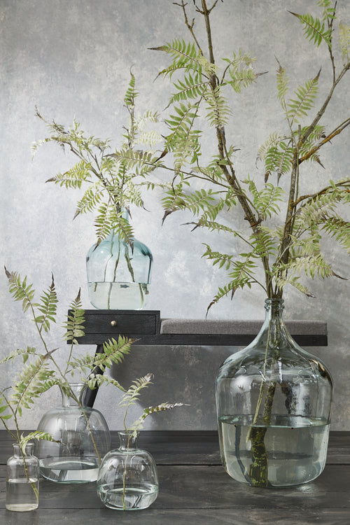 Mica Decorations Diego Fles Vaas - H56 x Ø40 cm - Gerecycled Glas - Transparant