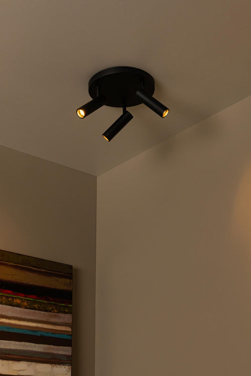 Lucide plafondspot GRADO - 3xGU10 (MR11) - Zwart - vtwonen shop