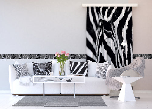 Sanders & Sanders zelfklevende behangrand zebra's zwart wit - 500 x 14 cm - 600060
