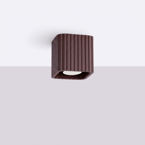 Sollux Lighting Plafondlamp RIFF 1 bruin GU10 - 10x10x10cm