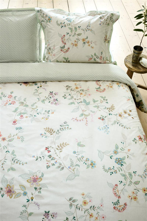 Pip Studio dekbedovertrek Kili Flower - 260x200/220 cm - wit