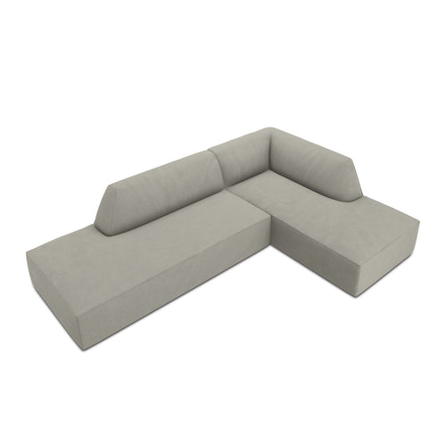 Cosmopolitan Design - Modulaire hoekbank rechts Siena 4-zits, ribfluwelen lichtgrijs - 180x273x69cm