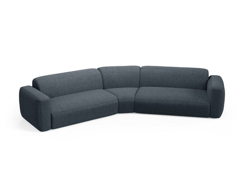 Cosmopolitan Design Symmetrische modulaire hoekbank Strino 3-zits, structurele stof donkerblauw - 210x344x78cm