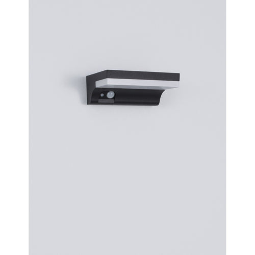 Merano Brantford Buiten Bewegingssensor Wandlamp Antraciet Aluminium, LED 1.5W 152Lm 3000K IP65 Solar / Geschakeld