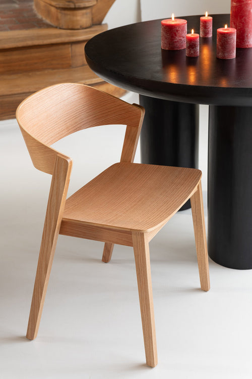 J-Line tafel Trio - mangohout - zwart