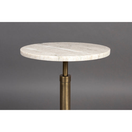 Dutchbone Sana Bijzettafel Rond 30 cm Marmer Beige/ Goud - vtwonen shop