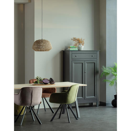 WOOOD meidenkast Eva - Grenen Geborsteld - Zwart - 150x93x40 - vtwonen shop