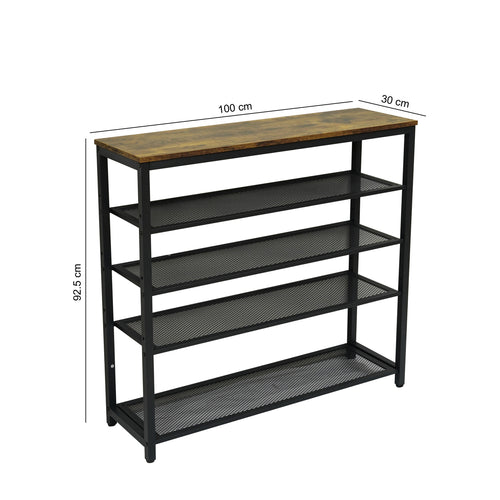 FurniLux Schoenenrek met 4 Roosters - Metaal - 100x30x92.5cm - vtwonen shop