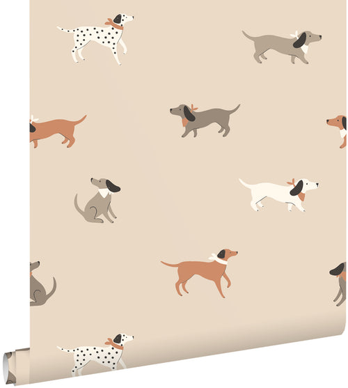 ESTAhome behang honden terracotta en bruin - 50 x 900 cm - 131379 - vtwonen shop