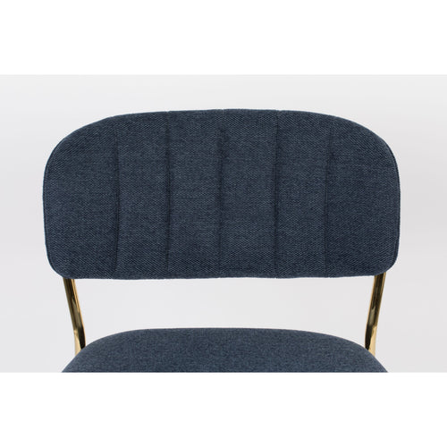 Housecraft Living Jolien Barkrukken rugleuning 65 cm Goud/ Donkerblauw - Set van 2