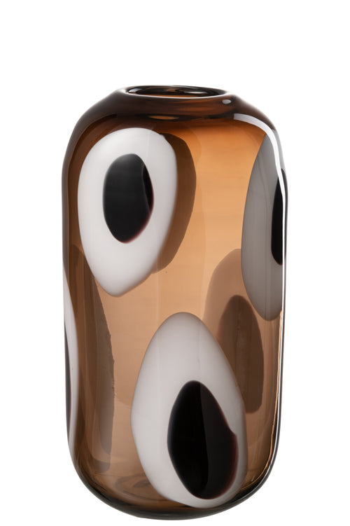 J-Line vaas Izzy - glas - wit/bruin - medium - 32 m hoog - vtwonen shop