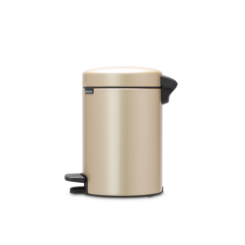 Brabantia NewIcon Pedaalemmer, 3 liter, kunststof binnenemmer - Metallic Gold