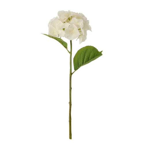 J-Line bloem hortensia Frisse Toets - textiel - wit - large - 4 stuks