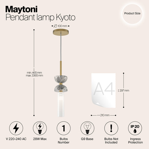 Maytoni - Hanglamp Kyoto - Goud en grijs - Ø10 - vtwonen shop