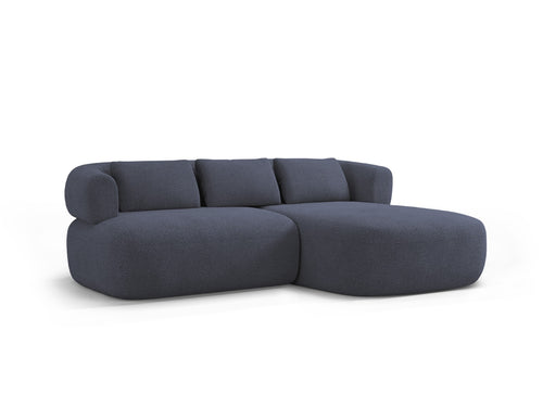 Micadoni rechter hoekbank Jenny 5-zits, boucle donkerblauw - 145x200x73cm