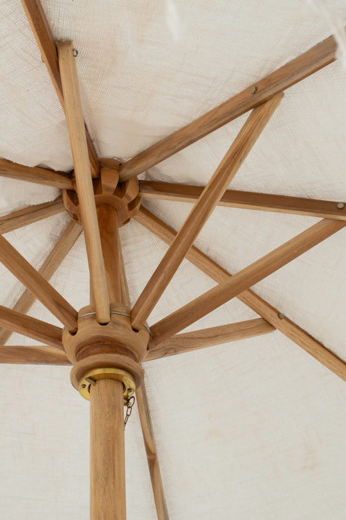 J-Line parasol Macrame - hout - ecru