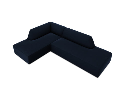 Micadoni linker hoekbank Ruby 4-zits, flueel, koningsblauw - 180x273x69cm
