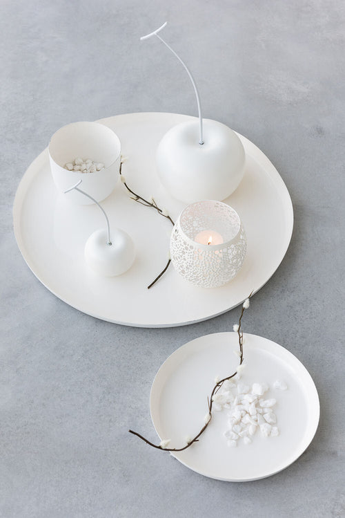 J-Line theelichthouder Geperforeerd - metaal - wit - vtwonen shop