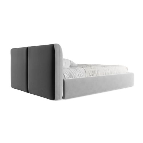 LaMiaSofa Bed met opbergruimte Milano - velours - grijs - 160x228x82
