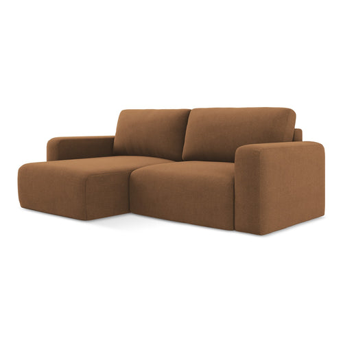 LaMiaSofa hoekbank links Ostia - textuurstof - terracotta - 244x149x79