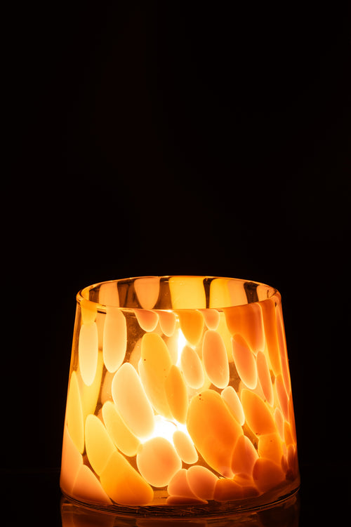 J-Line windlicht Spikkels - glas - roze/oker - vtwonen shop