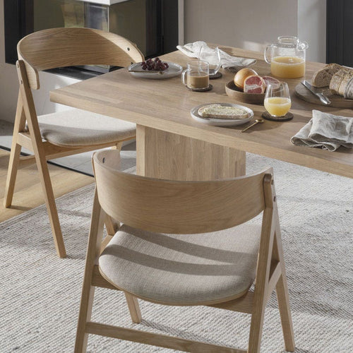 Rowico Home Waterton Houten Eetkamerstoel Naturel - Beige Zitting - vtwonen shop