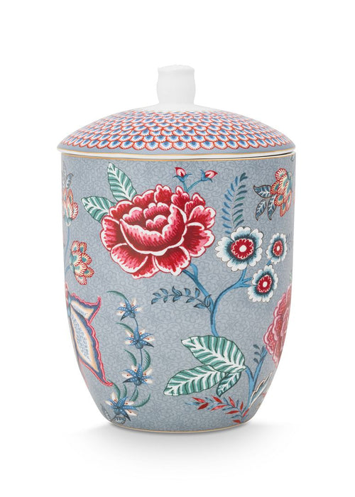 Pip Studio Flower Festival Voorraadpot - Servies - Voorraadpotten - Lichtblauw - 1.5l - vtwonen shop