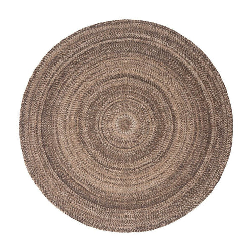 Interieur05  vloerkleed Gapo -Donkerbruin -gemeleerd- rond -wollen- 180 x 180 cm