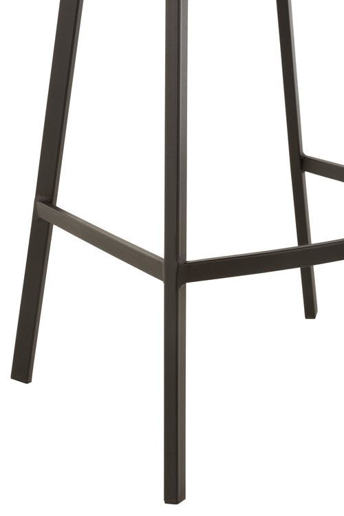 J-Line barstoel Stephane - textiel/metaal - donkergrijs - 2 stuks