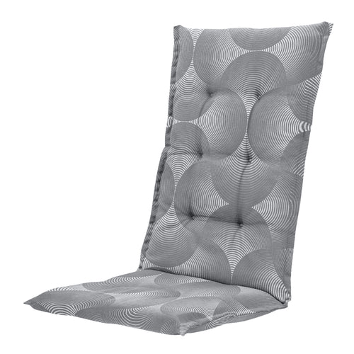 Madison tuinstoelkussen hoge rug Napels - grijs - 123x50x5cm - set van 4