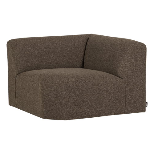 WOOOD hoekelement recht Mojo Base - Bouclé - Bruin Melange - 74x105x105