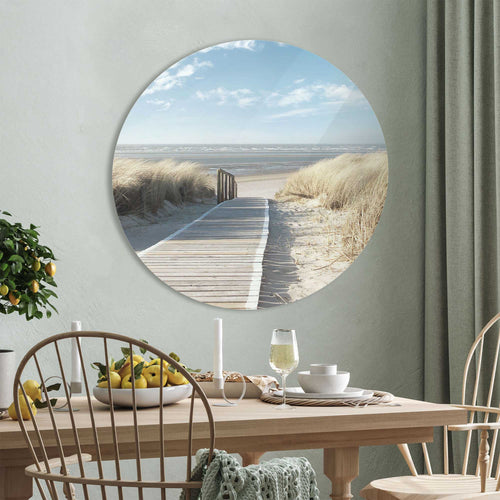 Reinders glasschilderij Pad door de duinen - Ø 70cm