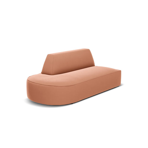Cosmopolitan Design - Linker modulaire bank Siena 2-zits, flueel roze - 93x181x69cm