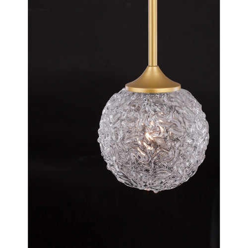 Merano Concord Globe Hanglamp Plafondlamp Helder Gestructureerd Glas, Geborsteld Goud Staal LED G9