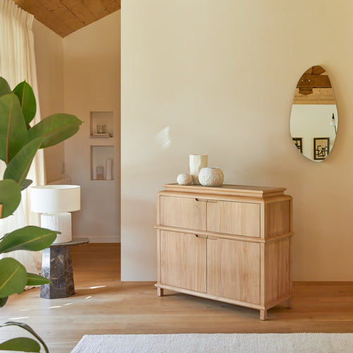 Tikamoon Buffetkast van massief teak 120 cm - Naturel - vtwonen shop