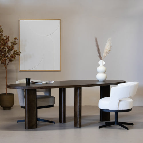 Giga Meubel Eettafel Sydney - Ovaal - Donkerbruin - Mangohout - 300cm