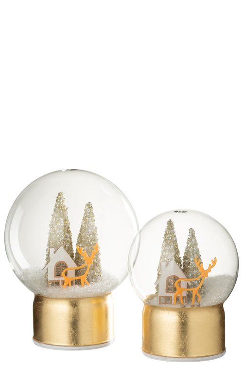 J-Line waterbal Rendier - glas - goud/wit - large - vtwonen shop