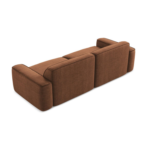 LaMiaSofa 4-zits bank Melissa - textuurstof - terracotta - 244x102x70