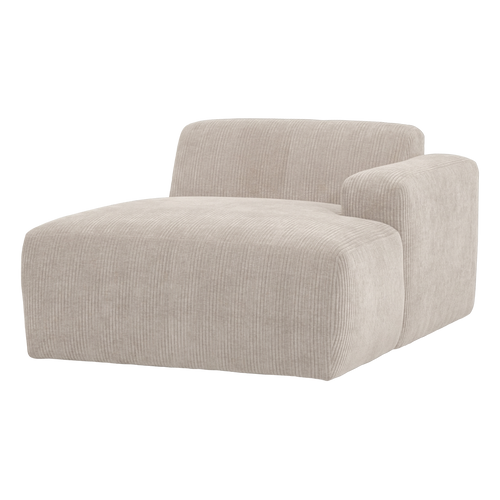 WOOOD chaise longue bank rechts Mojo Base - Rib - Ecru - 74x112x162