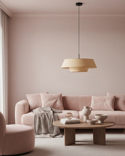 EGLO hanglamp Marford - e27 - ø 50 cm - zwart/natuur/raffia