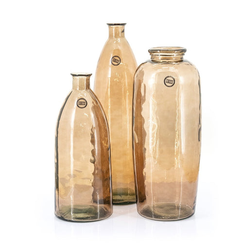 FurniLux Vaas Cadiz Glas 28x71 cm Bruin