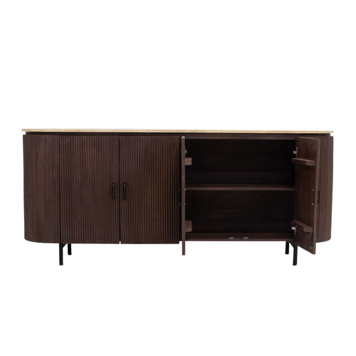 Giga Meubel Dressoir Amber - Bruin - Mangohout/Travertin - 200cm - vtwonen shop