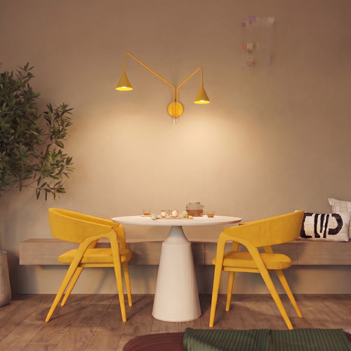 Sollux Lighting Wandlamp NOX 2 geel met schakelaar - 150x80x30cm